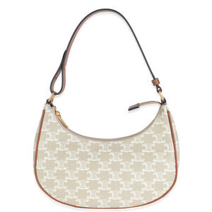 Celine White Triomphe Canvas Ava Bag